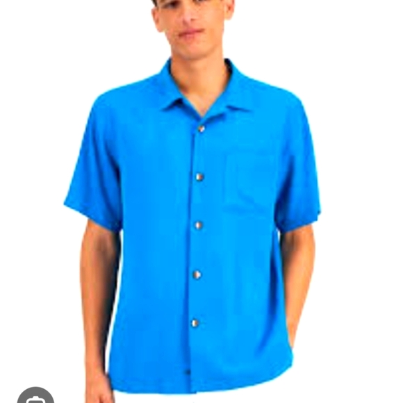 Kenneth Cole Blue Casual Button Down Shirt Short Sleeves - Picture 1 of 10